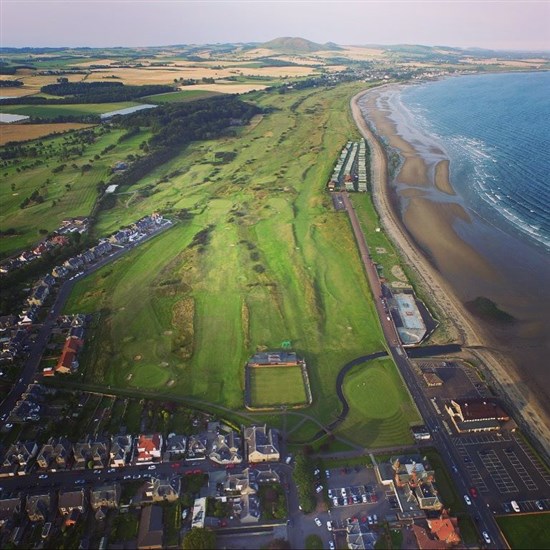 Aerial view of Leven Links