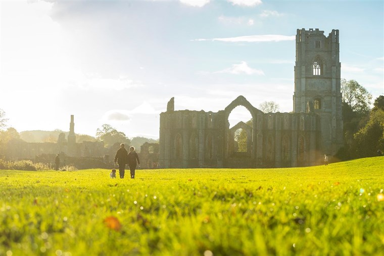 Explore the ruins of Fountains Abbey in North Yorkshire