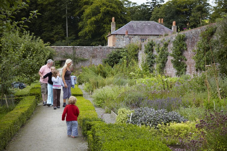 Vistors exploring the Garden, Llanerchaeron <span style='font-size:8px;'> ®National Trust Images/Arnhel de Serra</span>
