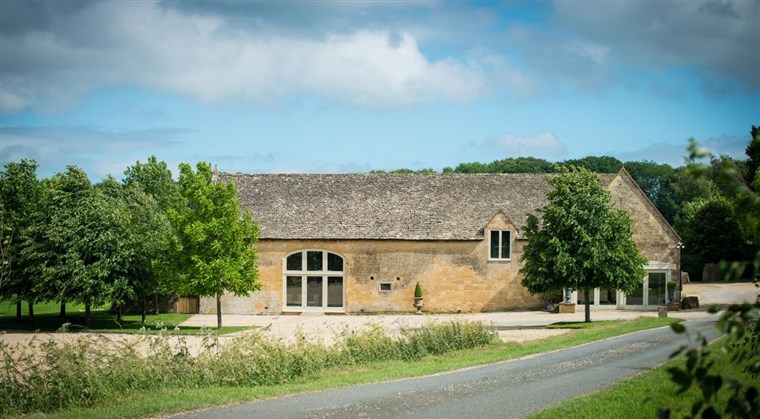 The exterior of this 18th traditional stone barn