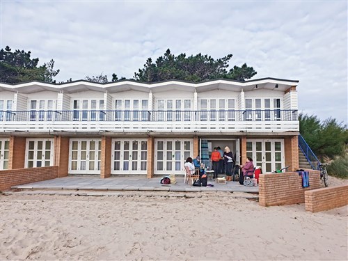 Front view, Beach Hut is top right