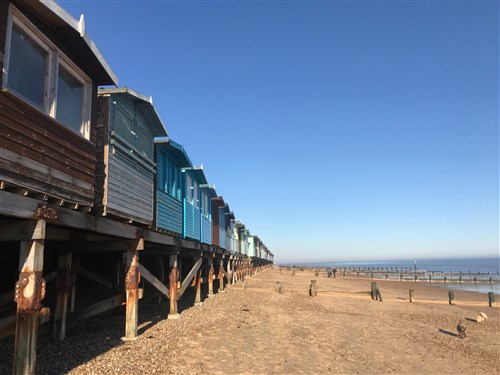 View of hut from beach