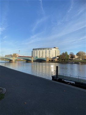 Trent Bridge/West Bridgford with Notts County Cricket Club to the right and Nottingham Forest Football Club to the left