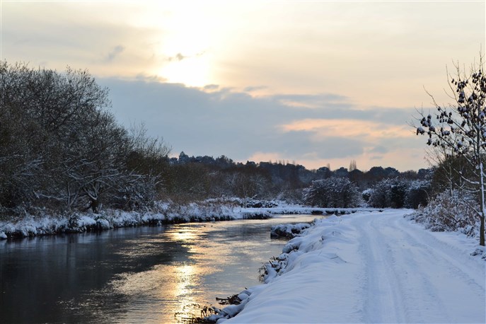 Lower Itchen in the snow
