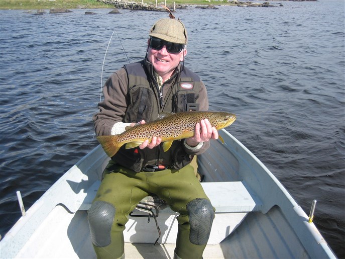 Bob Adams returned this 5lb-8oz brown trout to Loch West Ollay