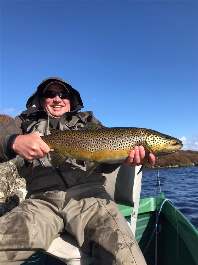 John Watson released this 6lb-8oz brown trout that he caught in Loch a' Chlachainn, South Uist. The fish was hooked on a Daddy Muddler during May 11th.