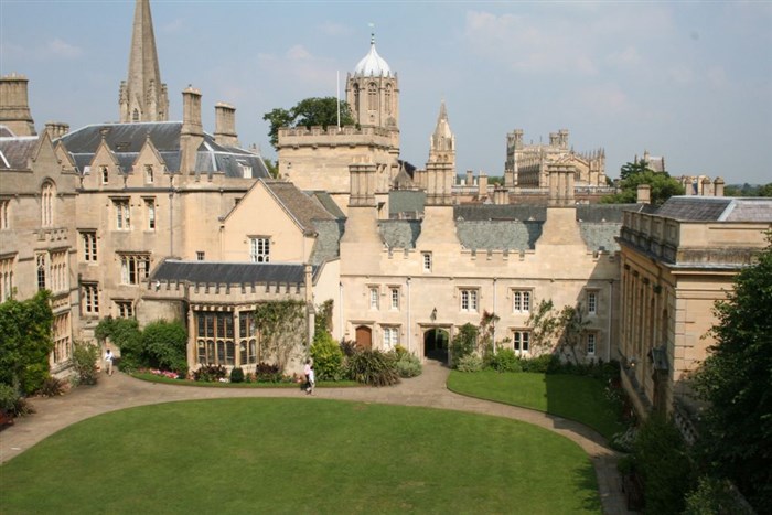 View of Chapel Quad from Hall roof